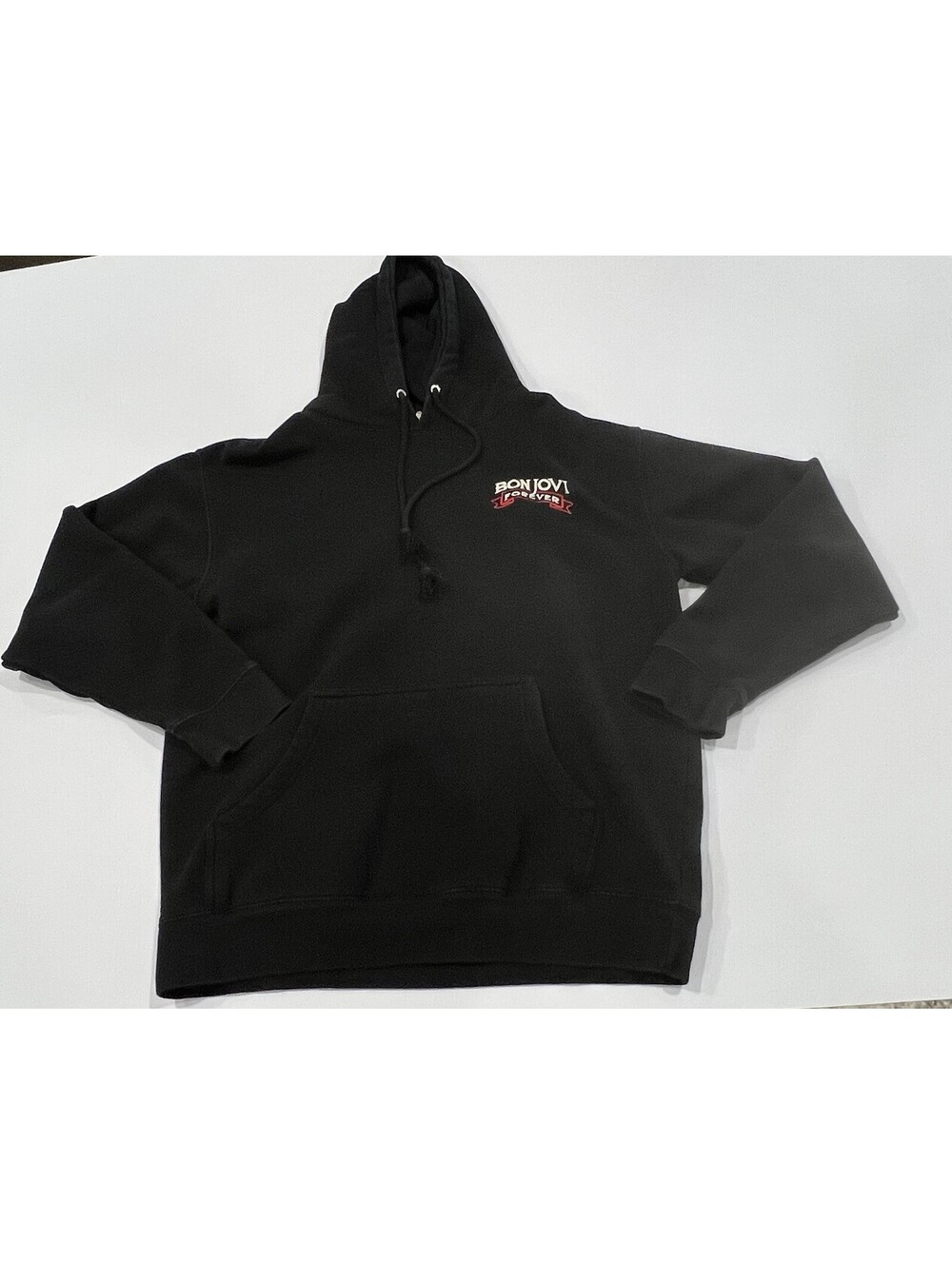 Bon Jovi Men's Long Sleeve Hoodie Size Medium Black Forever Heart Daggar